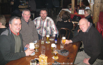 L to R: Dirk, Dave, Ronnie and Viktor "enjoying of the lager".