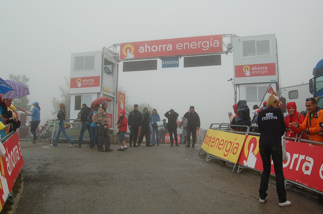 The Vuelta finish line is a relaxed place, until five minutes to go.