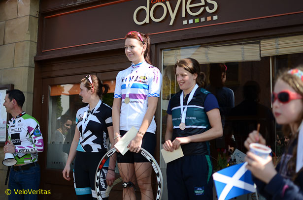 The Ladies' podium, with Kayleigh in the event winner's jersey - be a great National Champion's jersey, that would.